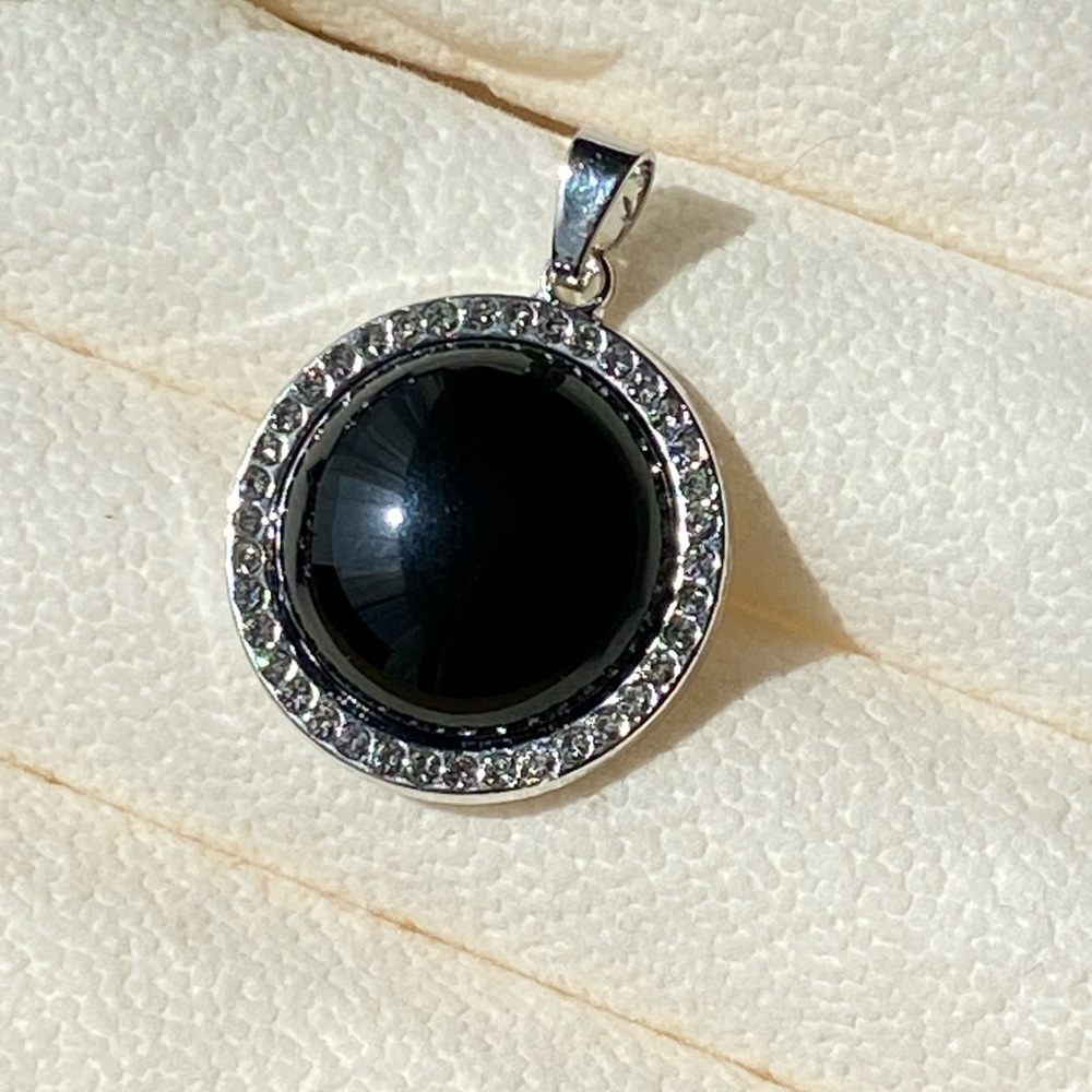 Onyx cz gemstone necklace pendant